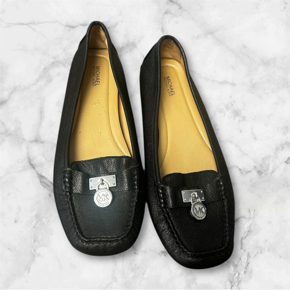 Michael Kors Black Leather Loafers for Women